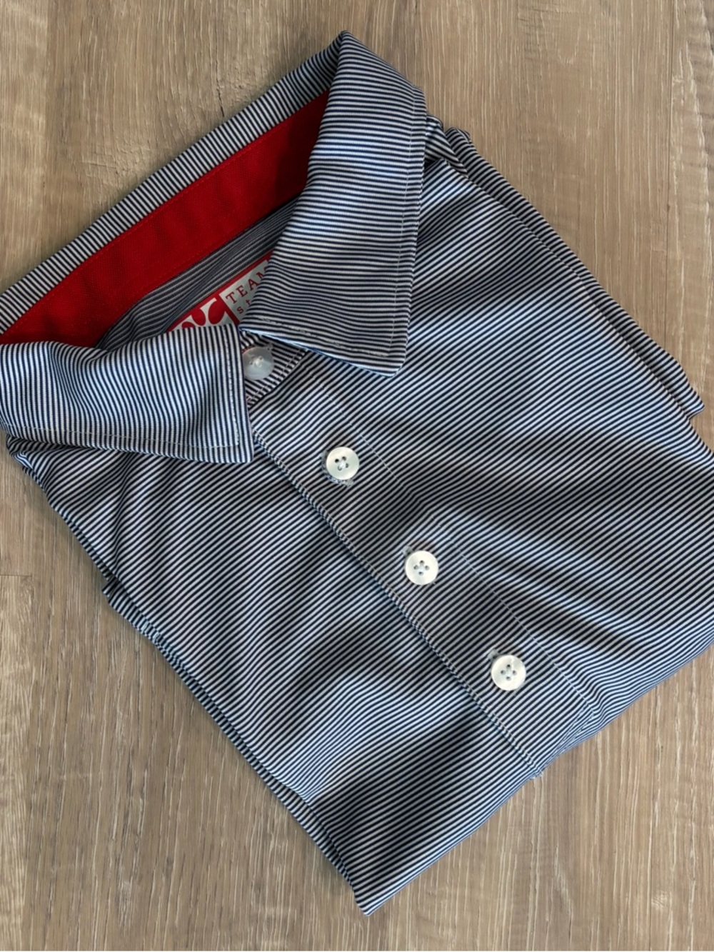 Chick Fil A Polo Shirt Mens XL Blue White Striped Work Uniform Team Style oobe